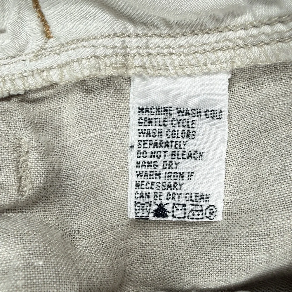Tommy Bahama Relax Linen Cargo Pants Men XL Beige Drawstring Beach Casual